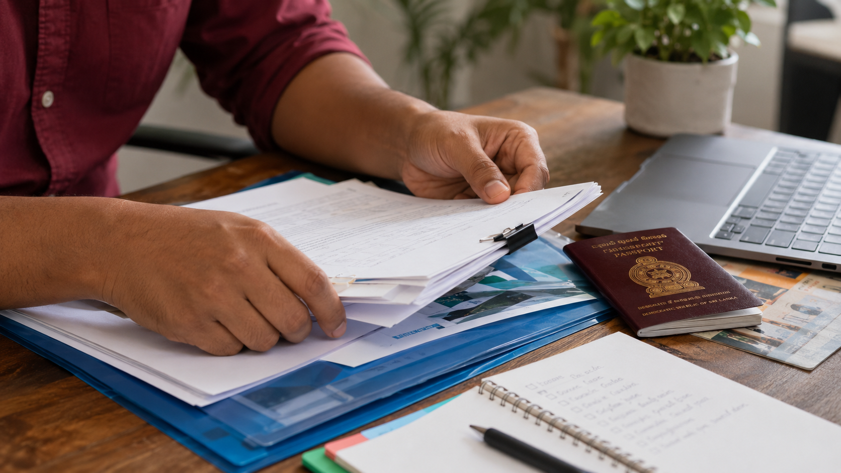 Sri Lankan visa applicant at German government building - MALIROSA Germany visa consulting for Sri Lankan candidates